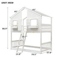 thumbnail image 5 of Bellemave Twin over Twin House Bunk Bed with Roof and Door Twin Low Bunk Bed with Windows and Window Box Wooden Montessori Bunk Bed Floor Bunk Bed, White, 5 of 11