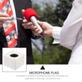 thumbnail image 4 of Miangastore 2 Pcs Logos de Station de Microphone KTV d'Entrevue en ABS en Forme de Cube Carré (Blanc), 4 of 9