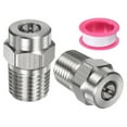 thumbnail image 1 of Uxcell 2 Paquete de Puntas de Limpieza de Superficie - Boquillas de Lavadora a Presión de 25 Grados 1/4" NPT Macho, Acero Inoxidable con Cinta de Sellado (Orificio de 1.236 mm), 1 of 1