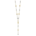 thumbnail image 2 of 14K Two-Tone Polished Adjustable Beaded Y-Drop Necklace, 2 of 3