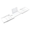 thumbnail image 3 of Bathtub Caddy Tray Adjustable Bamboo Spa Bathtub Caddy Organizer Book Glass Holder Tablet or Smartphone Bracket Bath Organizer Nonslip Bottom Extendable Sides, 3 of 7