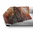 thumbnail image 3 of Outer Space Soft Flannel Fleece Throw Blanket, Nebula Gas Cloud in Deep Outer Space Galaxy Expanse Milky Way Print, Cozy Plush for Indoor and Outdoor Use, 60" x 80", Burnt Orange Black, by Ambesonne, 3 of 6