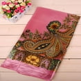 thumbnail image 5 of Odeerbi Silk Head Scarf for Women 2025 35In Imitation Big Square Scarf Big Flower Turban Shawl Pink, 5 of 6