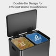 thumbnail image 6 of Garvee Stainless Steel 16 Gallon Trash Can, Step-On Dual Trash Bin, Black, 6 of 7