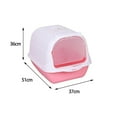 thumbnail image 1 of facefd Pet Litter Tray Enclosed Potty Toilet Small Animals Hooded Cat Litter Box Pink, 1 of 7