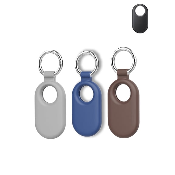 3 PACK HYRACPO Shockproof Silicone Cover for Galaxy SmartTag2, Anti-Lost Locator Protector-gray blue brown