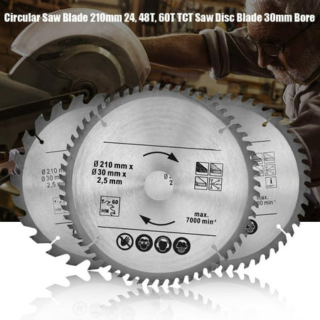 

Tebru Saw Circular Blade Circular 210mm 24 48T 60T TCT Saw Disc Blade Metal Circular 30mm Bore