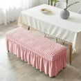 thumbnail image 4 of facefd Long Bench Cover Bench Seat Furniture Protector for stretch slipcover Bed Bench Living Room Hotel Decor Pink, 4 of 8