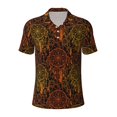 thumbnail image 2 of Daiia Orange Dreamcatcher Pattern Men’s Polo Shirts,Solid Deck Shirt,Classic Fit, Breathable Cotton Polo for Casual and Sport Wear-3X-Large, 2 of 7