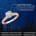 thumbnail image 2 of Gem Stone King 10K Rose Gold Green Prasiolite and Lab Grown Diamond Engagement Ring for Women | 1.30 Cttw | Round 7MM | Gemstone Birthstone | Size 7, 2 of 6