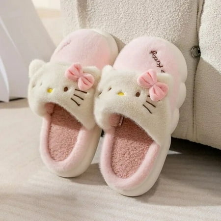

Kawaii Sanrio Hello Kitty Slippers Kuromi My Melody Home Slippers Women‘s Slippers Women‘s Winter Girls Adult Plush Slippers