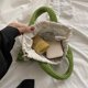 thumbnail image 2 of Bolsa A Cuestas Nuevo Bolso de paja de hilo de algodón Lindo para mujeres / niñas Mini Bolso con asa superior (verde), 2 of 9