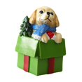 thumbnail image 2 of Figura de perro navideña en miniatura, estatua de perro pequeño, decoración para fiestas navideñas. Verde, 2 of 9