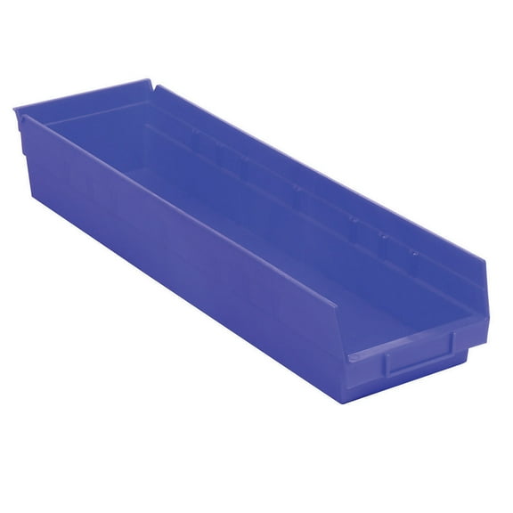 Global Industrial 4276418 Plastic Nesting Storage Shelf Bin - 6.625 x 23.625 x 4 in. - Blue