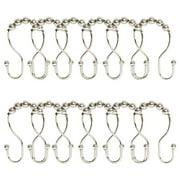 12PCS Shower Curtain Hooks Shower Curtain Rings, Stainless Steel Rust-Resistan