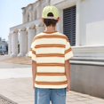 thumbnail image 6 of EnJoCho Boys Striped T Shirt Summer Cute Crew Neck Short Sleeve Tops Tween Cotton Casual Basic Soft Oversized Trendy Light Tees Boys Oversized Cotton T Shirt, 6 of 7