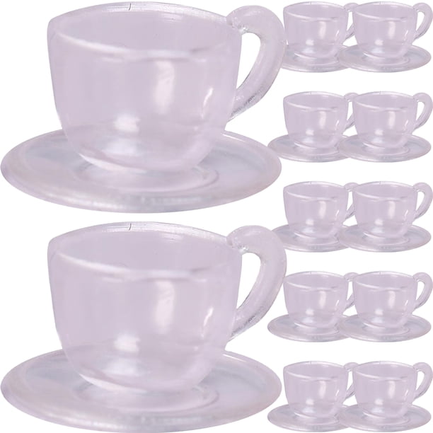 12 juegos de tazas de té y platillos en miniatura para casa de muñecas, minijuego de té, juguetes de microescena