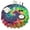 Colorful Rainbow, variant on White Polka Dot Black Round Table Cloth,Wrinkle Resistant Table Cover with Polyester,Waterproof Reusable Tableclothes for Easter Birthday Picnic Wedding (Round,60x60inch)