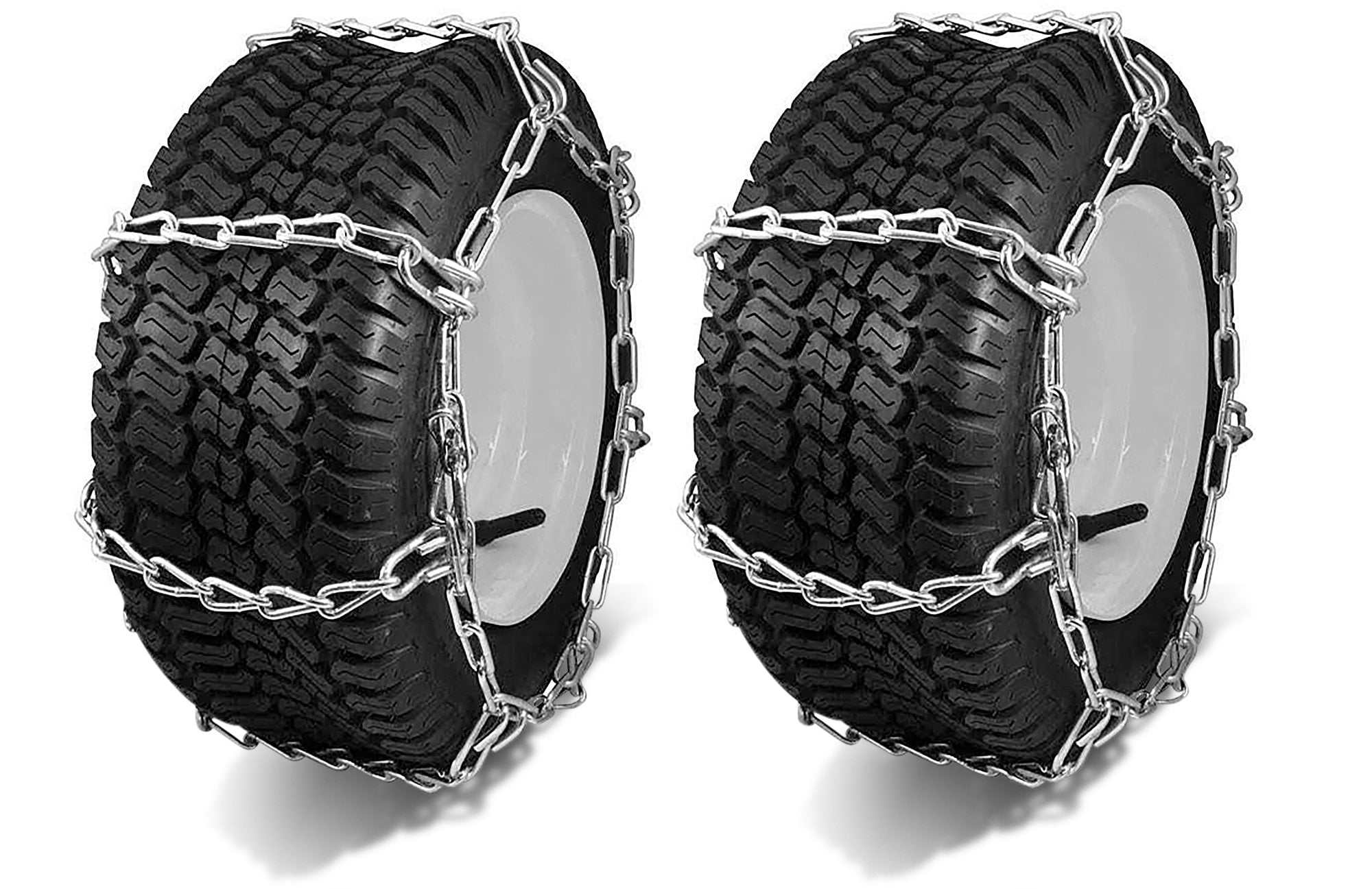 OakTen Set of 2 Tire Chains for Lawn Garden Tractors Mowers Fits Size