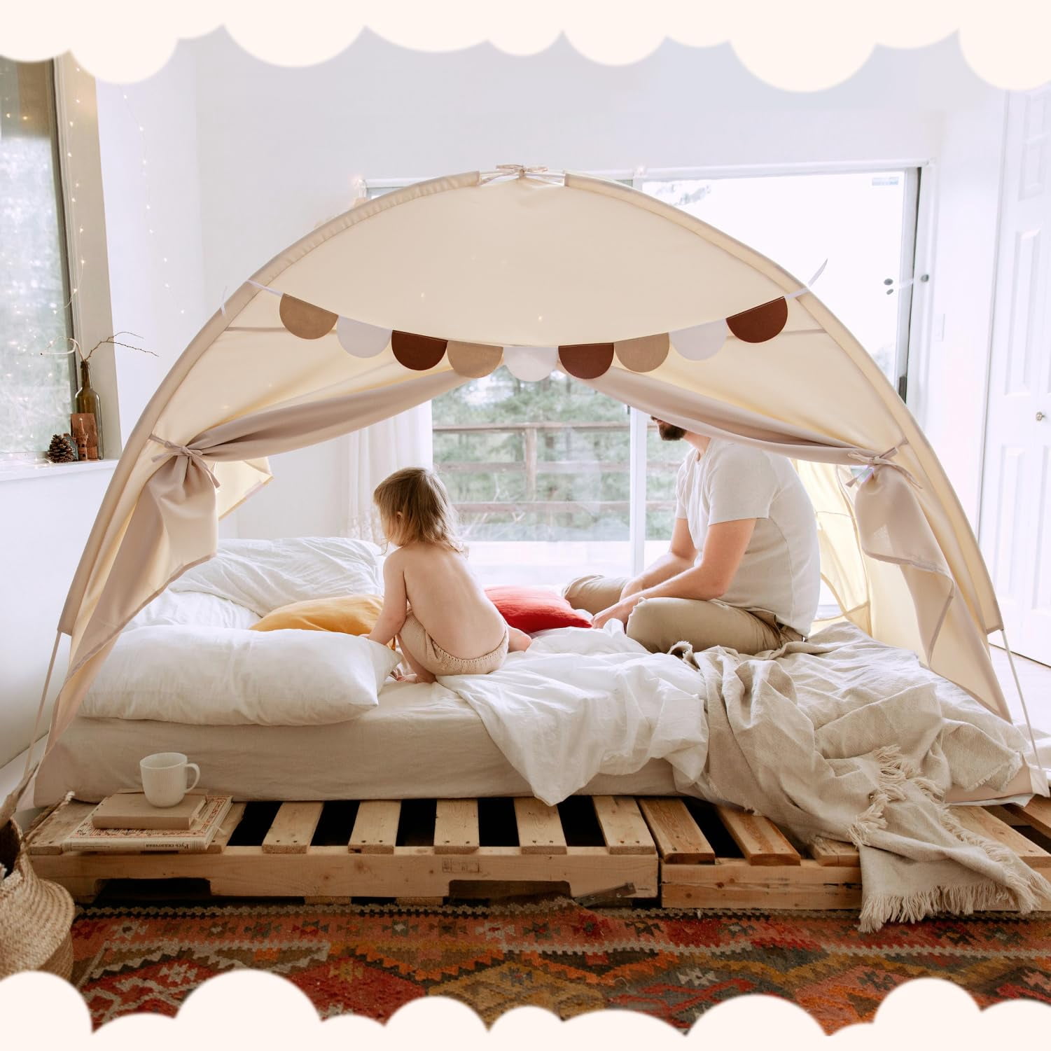 Full Size Bed Tents For Dream Tent On Bunk Space Blackout Sleeping Playhouse Indoor Portable Drafty House Girl Birthday Gift