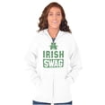 thumbnail image 4 of Irish Swag St Patrick's Day Shamrock Zip Up Hoodie Men's Women's Brisco Brands L, 4 of 6