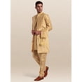 thumbnail image 5 of SKAVIJ Kurta Pajama Jacket Scarf 4-Piece Set Embroidered Wedding Party Dress Yellow L, 5 of 5