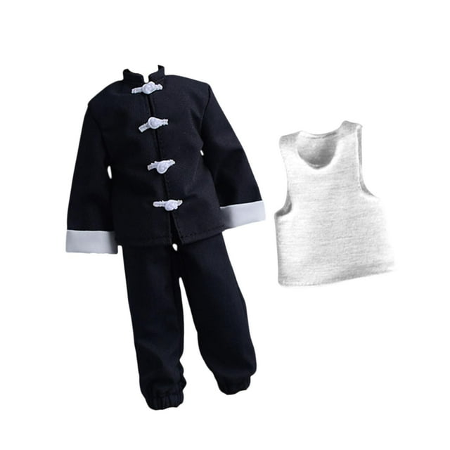 3 piezas 1/12 abrigo y pantalones chaleco, ropa de muñeca hecha a mano, disfraz de ropa en miniatura para figuras masculinas de 6 pulgadas vistes Set de pantalones recortados