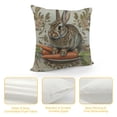 thumbnail image 4 of JEUXUS Easter Bunny Throw Pillow Covers Baroque Victorian midcentury Animal Carrots Plants Vintage Brown Soft Washable Home Decorative Room Office Bedroom Couch Sofa Cushion Cover, 4 of 5