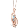 thumbnail image 2 of AFFY Mother's Day Jewelry Gifts Simulated Aquamarine Mom Love Heart Pendant Necklace In 14k Rose Gold Over Sterling Silver, 2 of 5