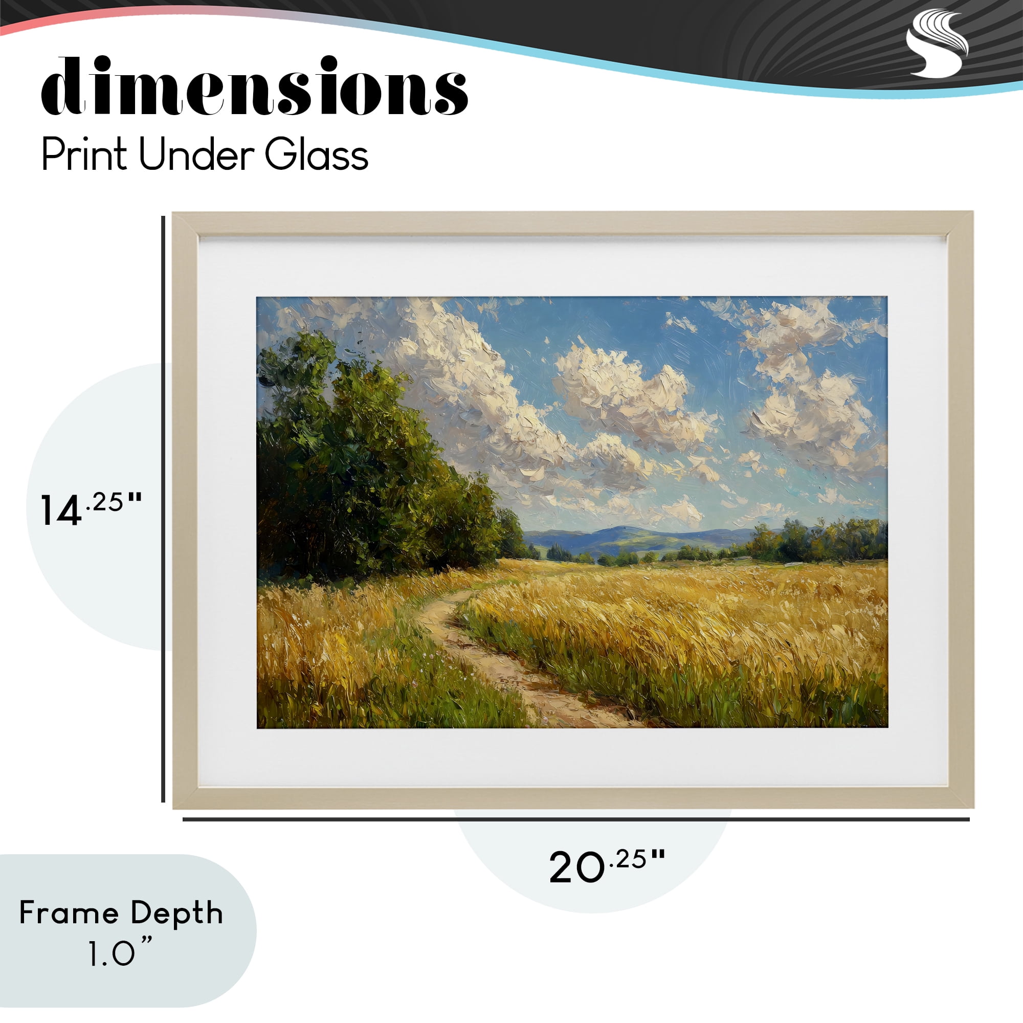 Stupell Industries Winding Path Through Wheat Field Birch Framed Print Under Glass, design by Creative Studio