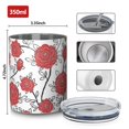 thumbnail image 4 of 12oz Coffee Tumblers Pioneer Flower Floral Print Pattern Stainless Steel Vacuum Insulated Travel Tumbler Coffee Cups Mug with Lid and Straw with Cleaning Brush for Cold & Hot Drinks, 4 of 5