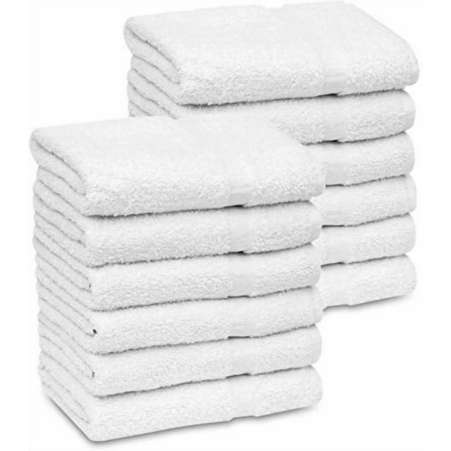Toallas de baño GOLD TEXTILES a granel, blancas, paquete de 12 unidades, 55 x 110 cm, 6 kg