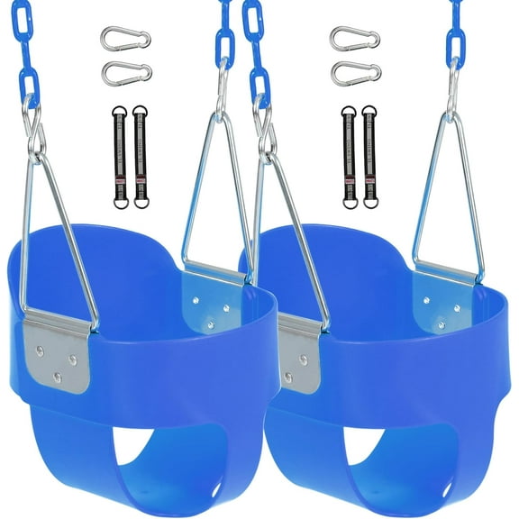 Toddler Swing Seat with Coated Chains, Heavy Duty Kids High Back Bucket Swings with Tree Straps and Hooks for Outdoor, Playground, Backyard, Swing Set Accessories by Domaker