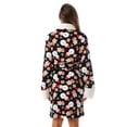 thumbnail image 3 of Just Love Sherpa Trim Plush Robe for Women 6761-10334-L (Black - Mixed Holiday, X-Small), 3 of 3