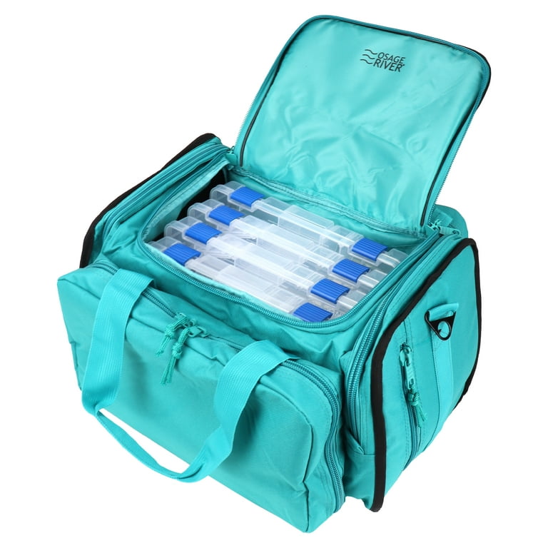 Osage River Deluxe Tackle Bag with 4 Tackle Box Organizers, Heavy Duty  Fishing Tackle Storage, Teal