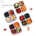 thumbnail image 4 of Snack Box with Four Transparent Lids, Snack Container, Food Box for Fresh-keeping Snacks, Lunch Box, Dried Fruit Box, Adult Meal green-1pc, 4 of 6