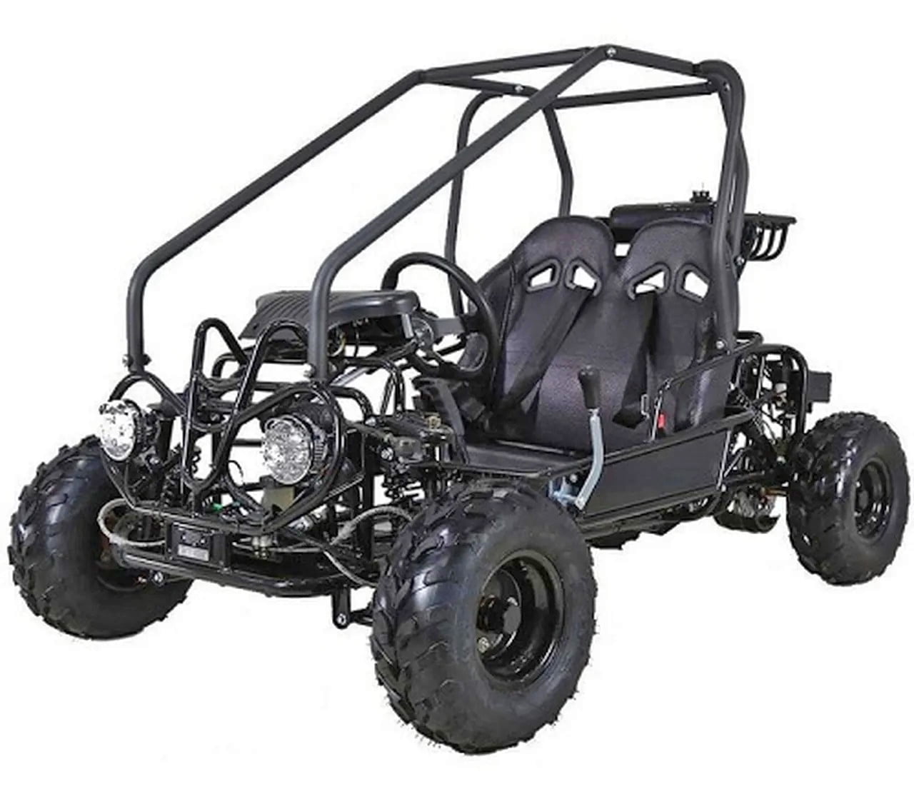 Coleman KT196 196cc Gas Powered Go Kart - Black frame with a two