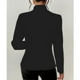 thumbnail image 4 of WTOBBY Women's Casual Solid Color Slim Fit Blazer Jacket Notched Collar Two Button Front Long Sleeve Suit Jacket Professional Office Wear,Black S, 4 of 6