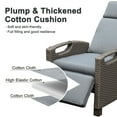 thumbnail image 2 of Gray Reclining Chair For Outdoor, With Woven , 6.8'' Thick Cushions, Adjustable Angle, Flip Table Hand-woven Recliner, Table, Cushions Indoor And Outdoor, 2 of 5