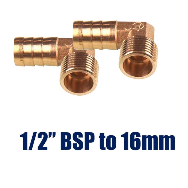 2 Piezas 1/2 Pulgadas NPT 16 Mm Conector de Codo de Púa Conector de Púa de shamjiam Manguera de codo macho