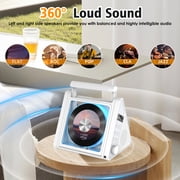 Greadio Portable CD Player with 20W Speaker, 4000mAh Rechargeable Bluetooth CD Player with Battery,Triangle Design Speaker with Remote Control
