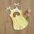 thumbnail image 3 of ITFABS Girls Sleeveless Rainbow Printed Off-the-shoulder Suspender One-piece, 3 of 7