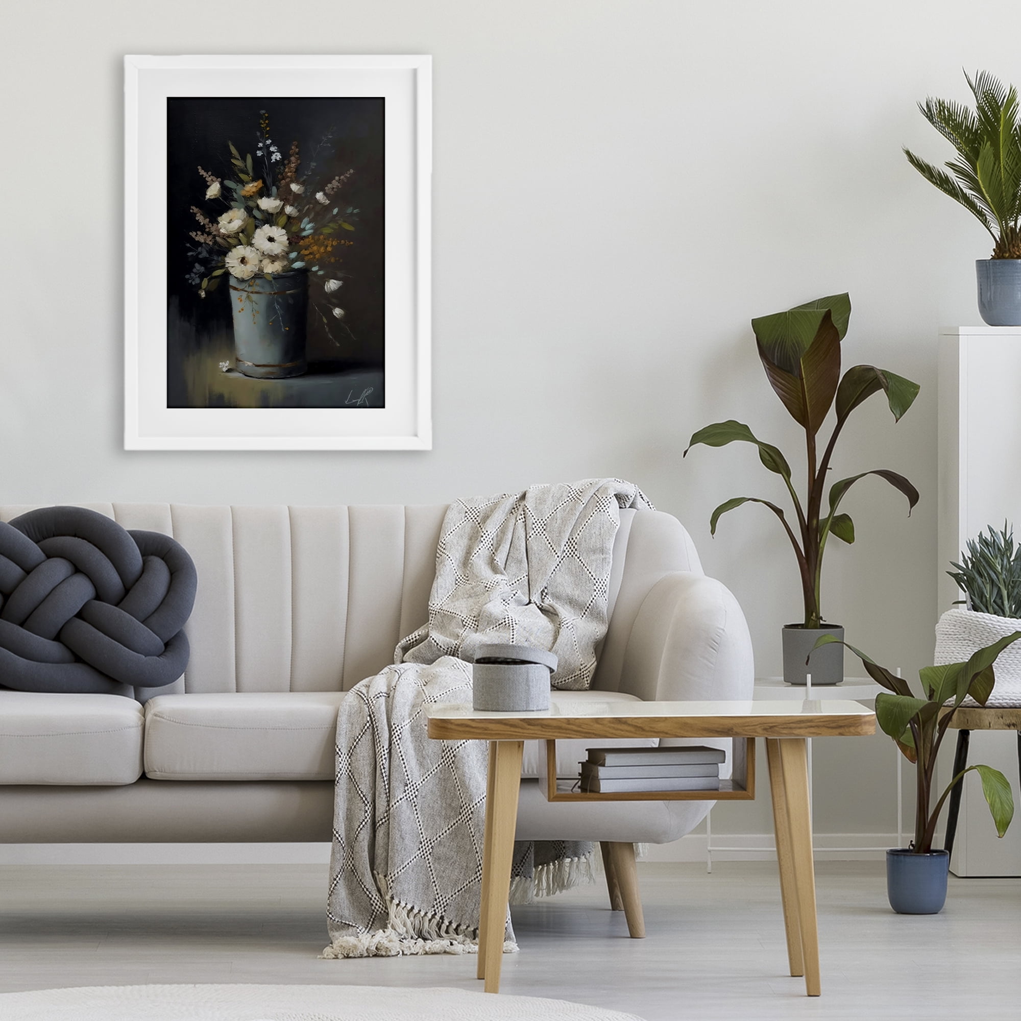 Stupell Industries Rustic Floral Bouquet Bucket White Framed Print Under Glass, design by Creative Studio