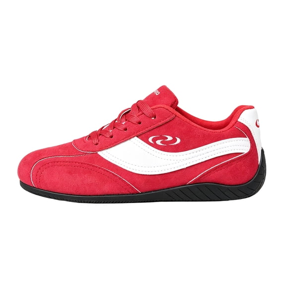 EKVAHL Women's Orthopedic Wide Width Sneakers, Soft Synthetic Zero‑Drop Walking Shoes, Wide Toe Box Outdoor Trail Shoes Red