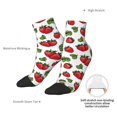 thumbnail image 4 of Uemuo Hand Drawn Strawberry Printed Crew Socks, Moisture-Wicking Socks, Athletic Socks for Men Breathable Cushion Socks Casual Sport Socks for Running Traveling, 4 of 6