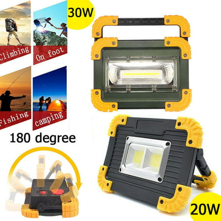 Waterproof 20W/30W Portable COB LED Work Light USB Rechargeable Outdoor Camping