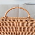 thumbnail image 4 of Unique House Shaped Rattans Bag Handwoven Suitcase with Handle Plastic Wicker Case for Christmas Gifts Wrapping, 4 of 8