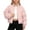 Pink, variant on Unisex Kids Cropped Puffer Coat 2-15Y, Stand Collar Zip up Warm Cotton Padded Jacket for Teen Big Boys Girls Fall Winter White 14-15 Years
