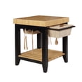 thumbnail image 5 of Kolton Square Kitchen Island, Black and Natural with Butcher Block Top, 5 of 11