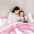 thumbnail image 4 of Erosebridal Girls Pink Bow Queen Comforter Set, I Letter Bedding Comforter Set, Princess Style Bedroom Decor, Pink Reversible 3-Piece, 1 Comforter and 2 Pillowcases, 4 of 6